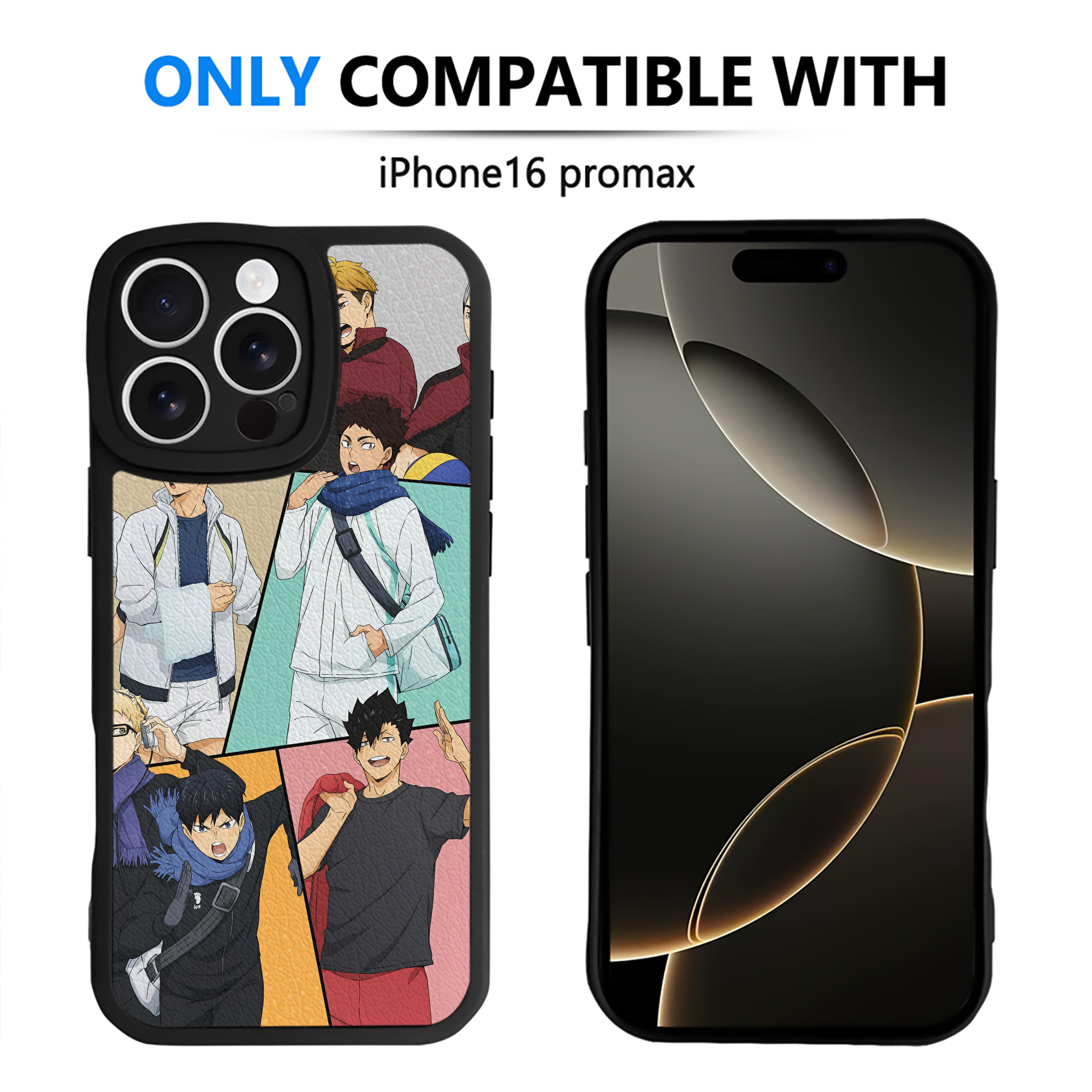 （画像用） ハイキュー!! Haikyu!! 【iPhone 16シリーズ対応】シリコンスマホケース（レザー調） 材質：シリコン